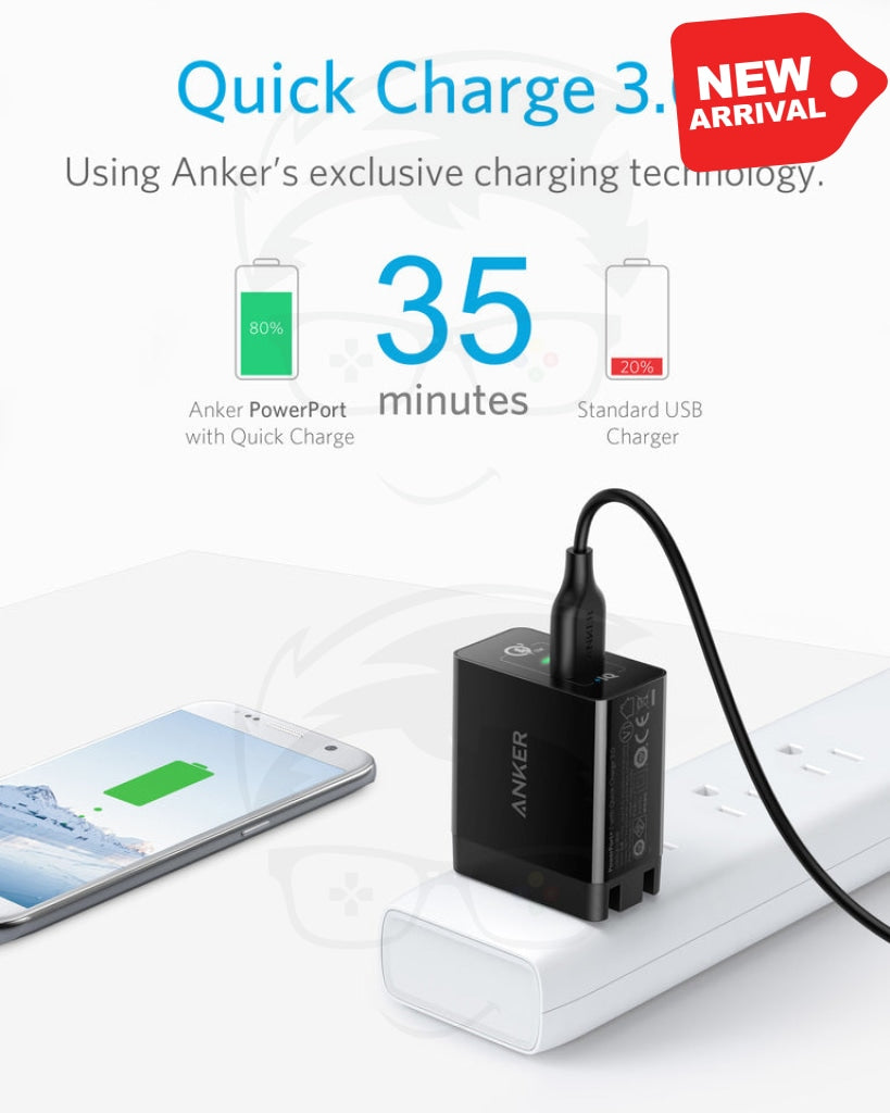 ANKER PowerPort+ 1 with Quick Charge 3.0 EU Black ANKER PowerPort+ 1 with Quick Charge 3.0 EU Black